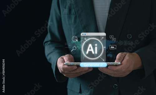 ai-digital-generation-technology-smartphone-virtual-automation-business-concept