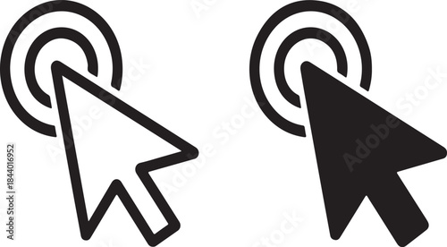 Two Computer Mouse Cursor Icons Representing a Click Action