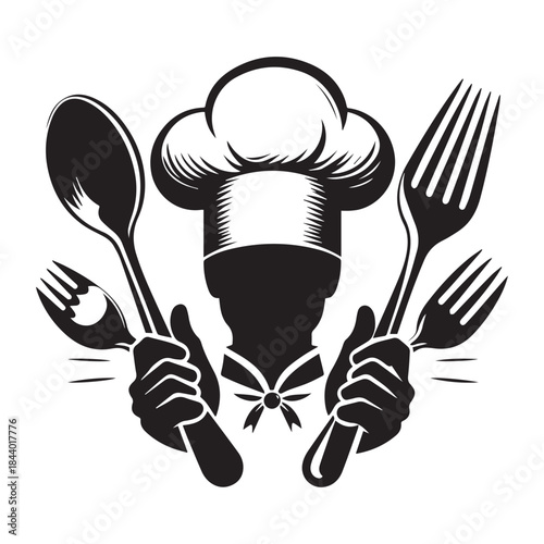 Professional Chef Emblem – Cooking Logo with Spoon Fork Design