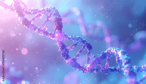 Glowing DNA Double Helix Structure – Genetics and Biotechnology Concept
