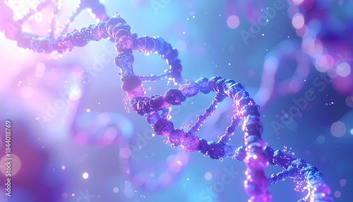 Glowing DNA Double Helix Structure – Genetics and Biotechnology Concept