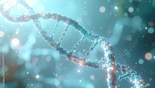 Glowing DNA Double Helix Structure – Genetics and Biotechnology Concept