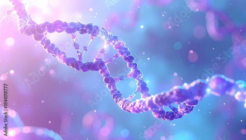 Glowing DNA Double Helix Structure – Genetics and Biotechnology Concept