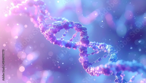 Glowing DNA Double Helix Structure – Genetics and Biotechnology Concept