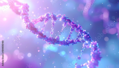 Glowing DNA Double Helix Structure – Genetics and Biotechnology Concept