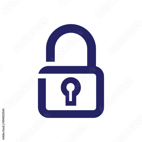 Blue Padlock Icon Symbolizing Security and Protection.