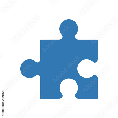 Blue Puzzle Piece Icon Representing Connection and Solution.