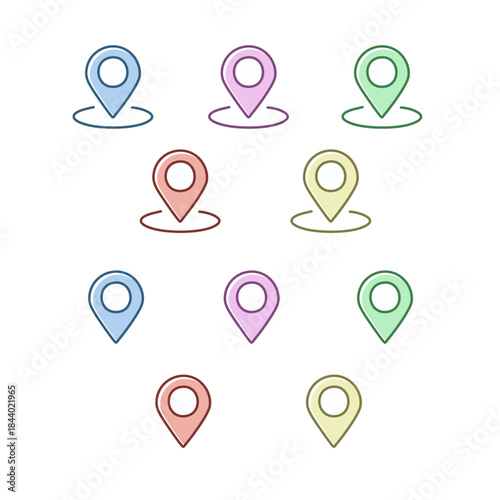 位置情報ピンアイコン（パステル・シンプルデザイン）かわいい
Location Pin Icon　GPS Map Pin Symbol