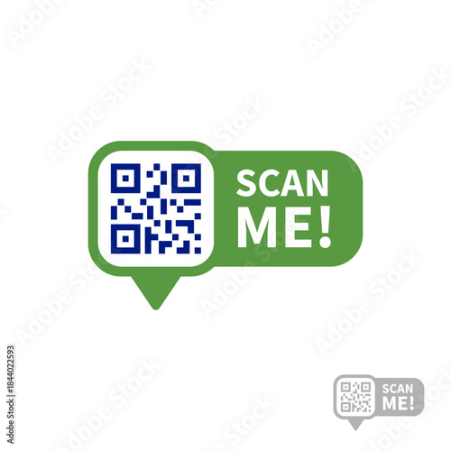 Qr code frame vector. Scan me icon design. Qr code mock up vector design for poster, banner, flyer.