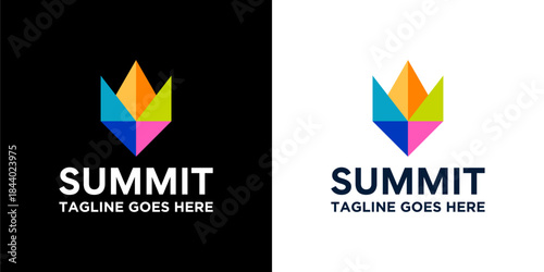 Free Download Colorful Geometric Summit Logo Design - GFXLoad