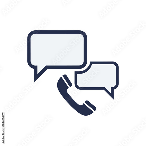 Communication concept with phone and speech bubbles for support and help.