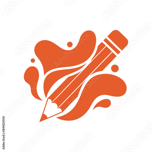 Creative Pencil Splash Design Art.