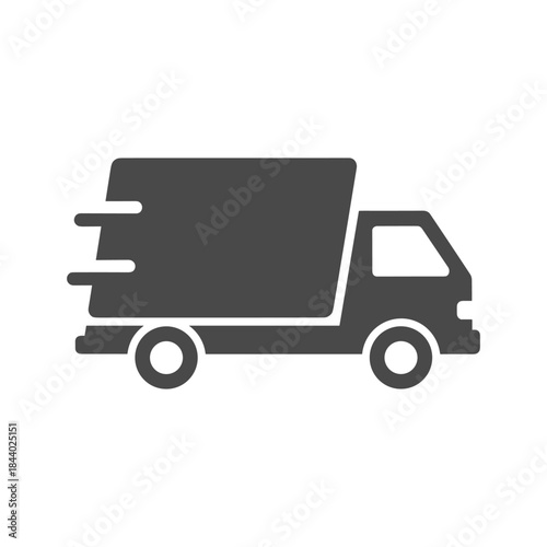 Delivery Truck Icon with Motion Lines Express Shipping Symbol.
