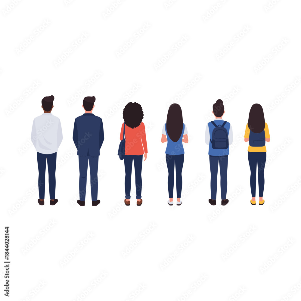 Fototapeta premium Diverse group of people standing together showcasing unity and togetherness.