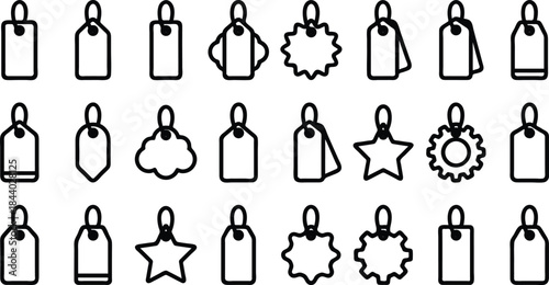 Set of various tag icons with loops