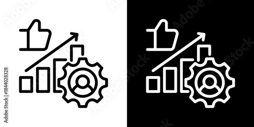 Reputation Management Icon Of Line Black And White Style 