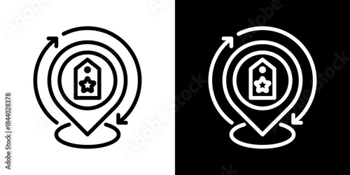 Brand Positioning Icon Of Line Black And White Style 