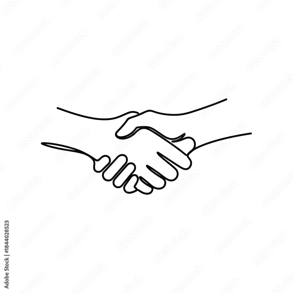 Fototapeta premium Business Partnership Handshake Illustration in a Professional Environment