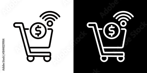 Ecommerce Icon Of Line Black And White Style 