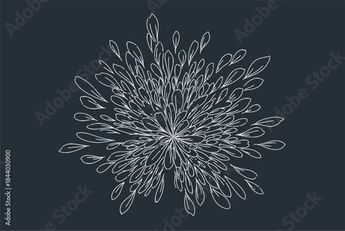 Intricate Leaf Design, Botanical Art, Digital Illustration, Abstract Concept, Modern Aesthetic