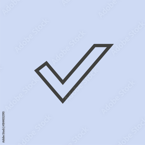 Action Checkmark Icon Design, Graphic Illustration, Minimalist Style, Digital Environment