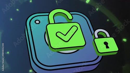 Fingerprint Scanner Unlock Security Access Technology Concept.