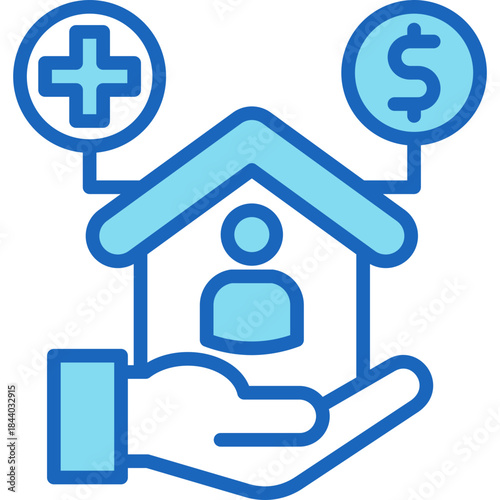 Social Welfare blue icon