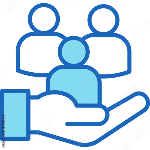 Social Contribution blue icon