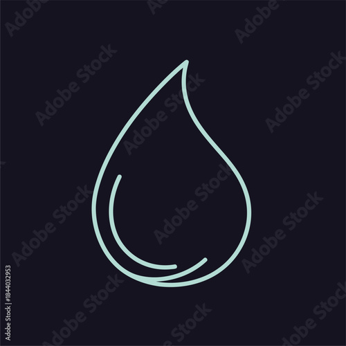 Water Drop, Minimalist Design, Black Background, Graphic Art, Modern Aesthetic, Abstract Concept