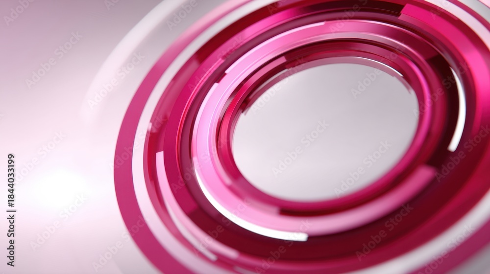 Obraz premium Abstract design featuring circular shapes in vibrant pink hues with smooth gradients, perfect for modern digital backgrounds or artistic presentations.