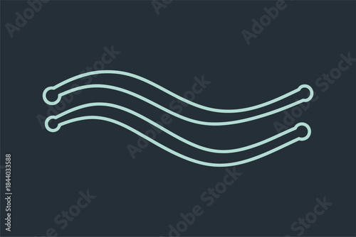 Dynamic Wave Design Illustration, Graphic Artwork, Modern Aesthetic, Abstract Concept, Minimalist Style