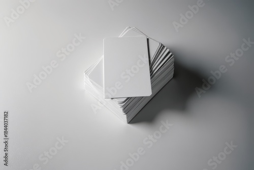 Minimal blank business card mockup top view for branding presentation
