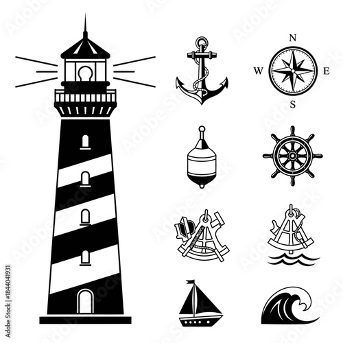 Photos Nautical adventure awaits with this classic maritime symbol collection, perfect