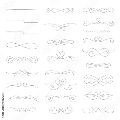 Elegant dotted line dividers for creative design projects, a versatile collection of decorative elements to enhance your layouts and crafts with a subtle touch