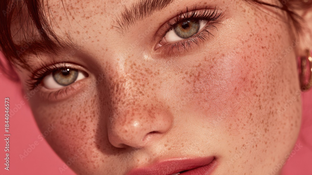 Naklejka premium Closeup medium shot of a professional refining skin textures and tones on a portrait to create flawless marketready imagery.