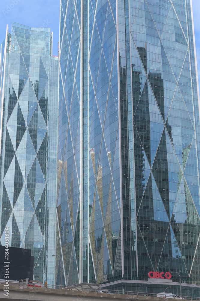 Naklejka premium another view of CIBC Square complex from Bay St and Harbour St, Toronto
