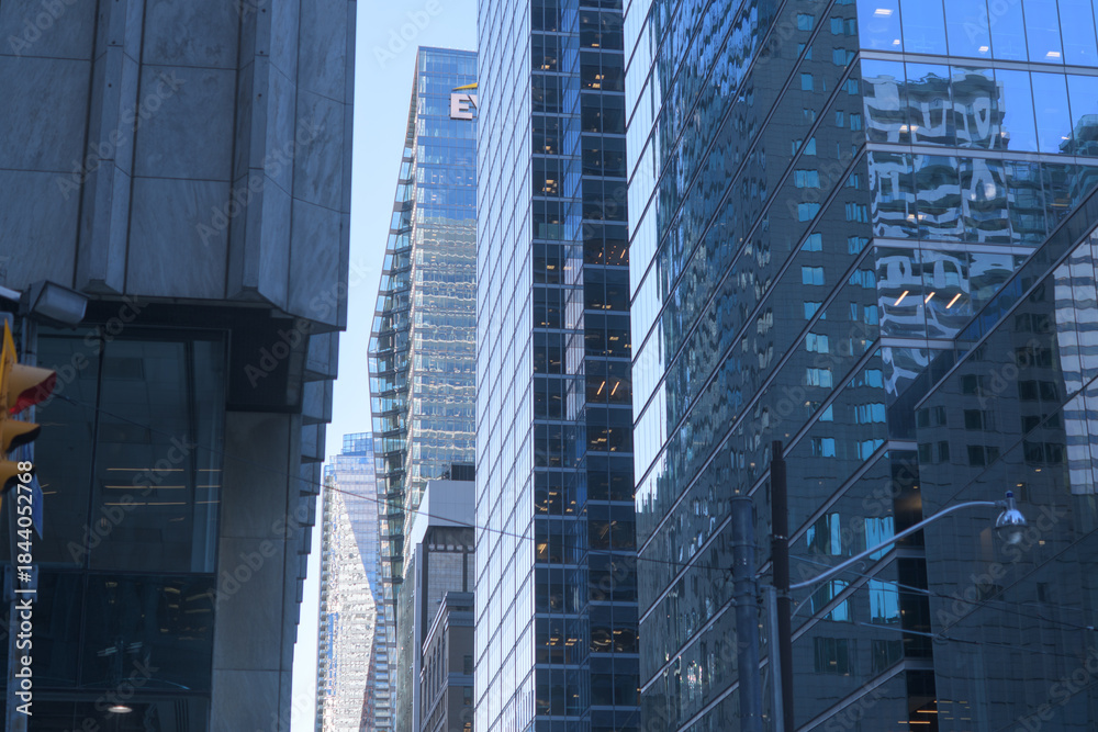 Naklejka premium view west on Adelaide St W from Yonge St, Toronto