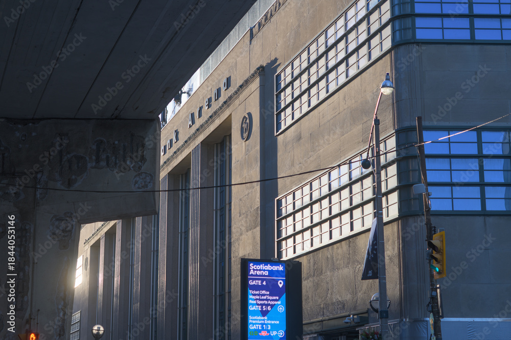 Naklejka premium abstract perspective view of Scotiabank Arena (southwest corner of Lake Shore Blvd W and Bay St), Toronto