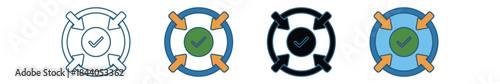 Multiple color set design mode Vector illustration of web banner icons ESG business target achievement and Governance