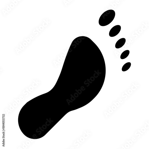 Foot body outline icon glyph vector design illustrator