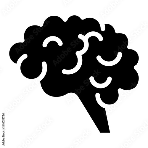 Brain  body outline icon glyph vector design illustrator