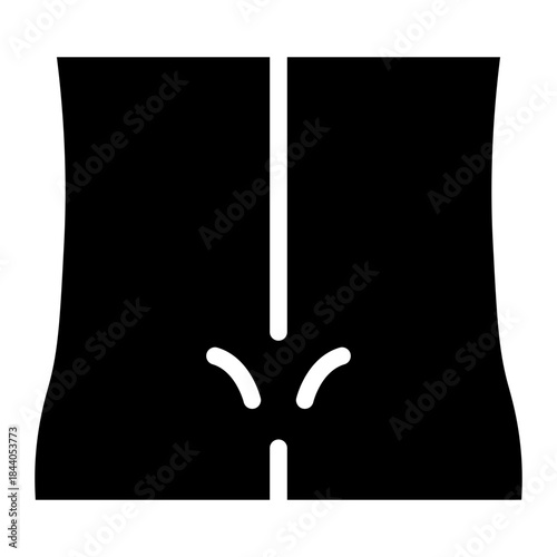Lower back  body outline icon glyph vector design illustrator