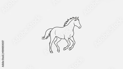 Elegant horse illustration a simple line art drawing of a running stallion in motion perfect for equestrian themes and graphic design