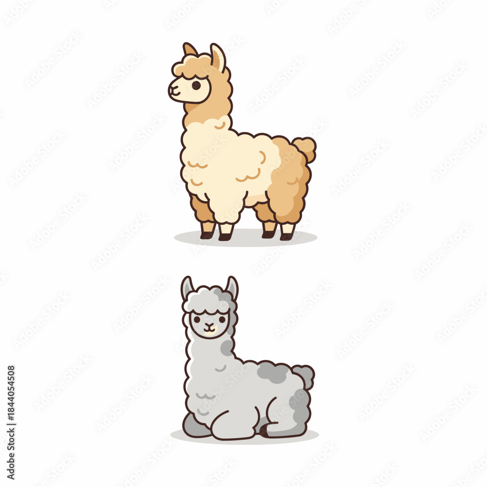 Obraz premium Cute and Fluffy Alpaca in Natural Habitat - Perfect for Wildlife Photography