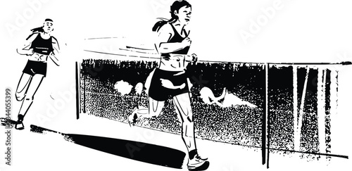 two women running in a competition