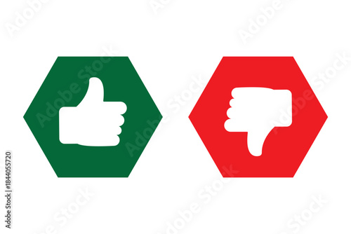 Dislike and like icon button. Thumbs up and thumb down icons in circle buttons shapes , Social media notification icons. emoji post reactions set. Vector illustration 