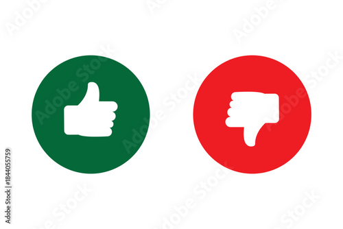 Dislike and like icon button. Thumbs up and thumb down icons in circle buttons shapes , Social media notification icons. emoji post reactions set. Vector illustration 