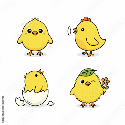 Cute Chick in a Sunny Field: A Heartwarming Spring Scene