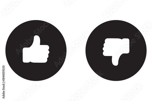 Set of Thumbs up and thumbs down icons set. Like and dislike vector collection on transparent background. vector illustration .