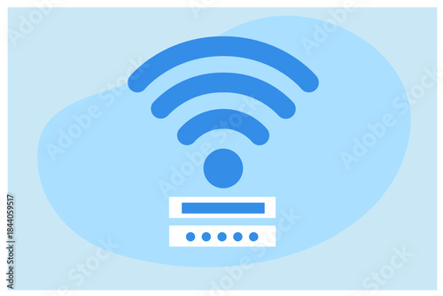 Wireless network password protection with padlock and passcode icon, 